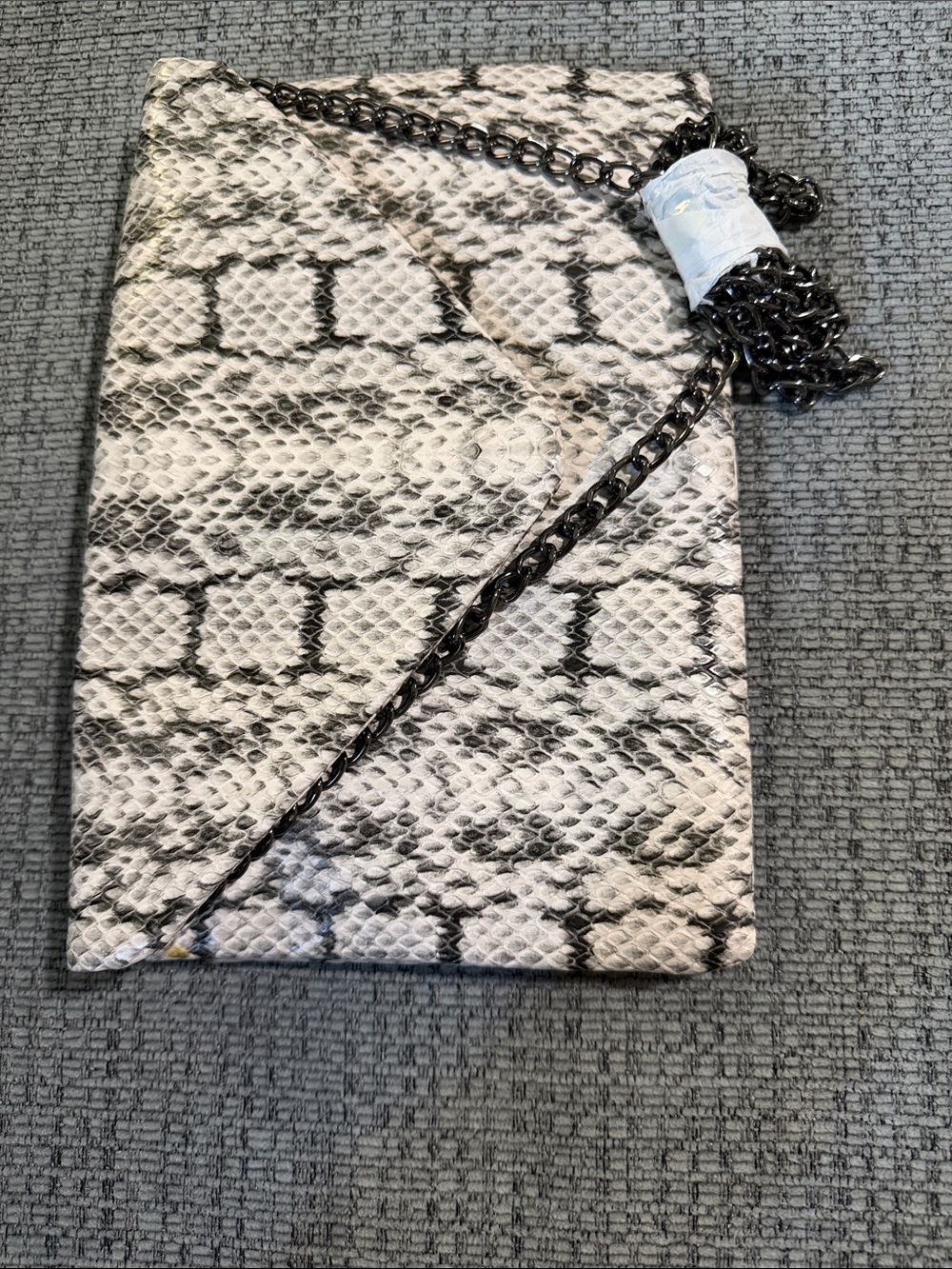 A New Day Snake-Embossed Crossbody Bag with Gunmetal Chain